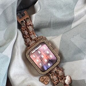 Rose Gold Smartwatch with Chain Bracelet